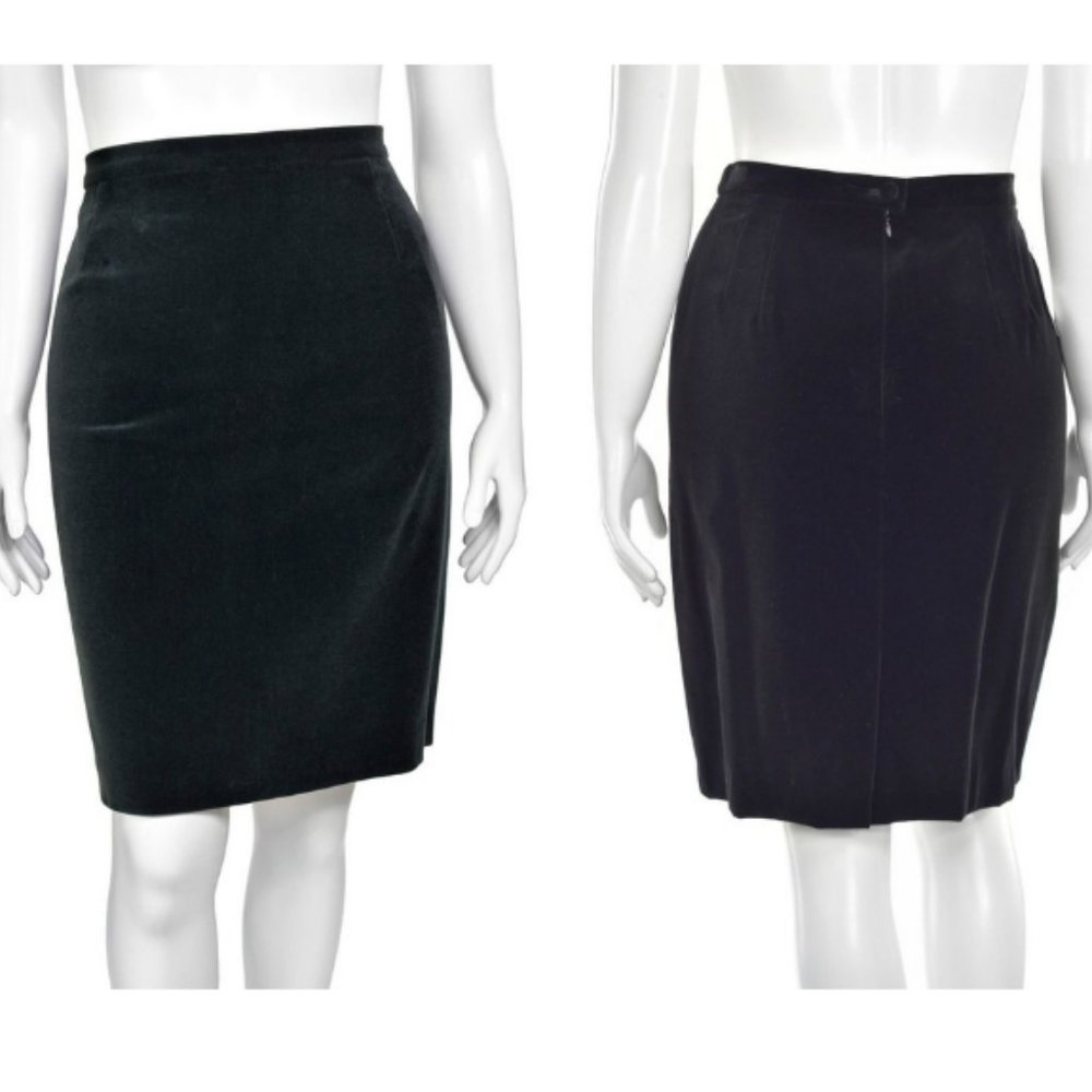 Escada Brown Velvet Pencil Skirt 44